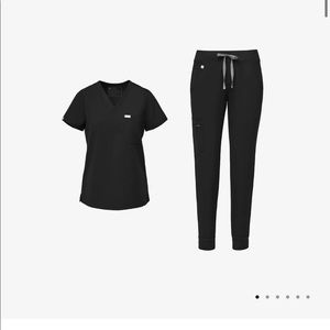 FIGS SCRUBS BLACK XXS CATARINA ONE POCKET TOP, ZAMORA PETITE JOGGERS